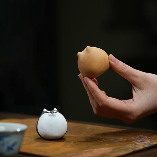Hund Tee Haustier Handwerk Kungfu Skulptur für Tee Liebhaber Farbe-Ändern Tee Tablett Dekor