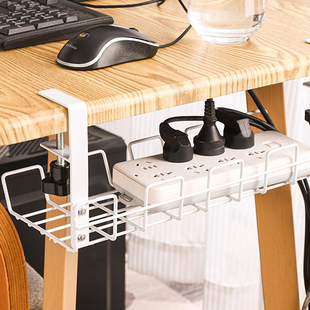 

Under Desk Wire Storage Rack Under Table Cable Organizer Patch Board Holder Tray Black