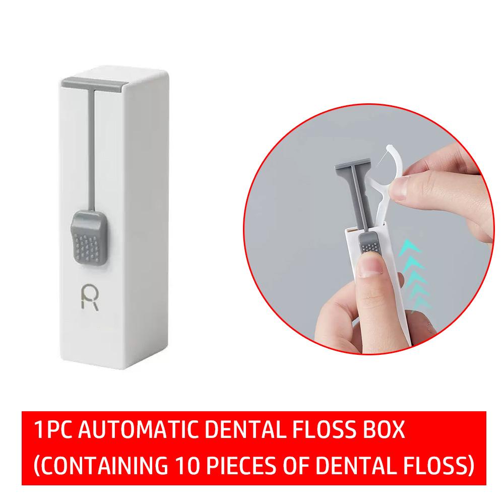 1 Piece - Automatic Pop-up Dental Floss Box - Mini and Convenient Refillable - Interdental Cleaning Tool - Essential for Travel