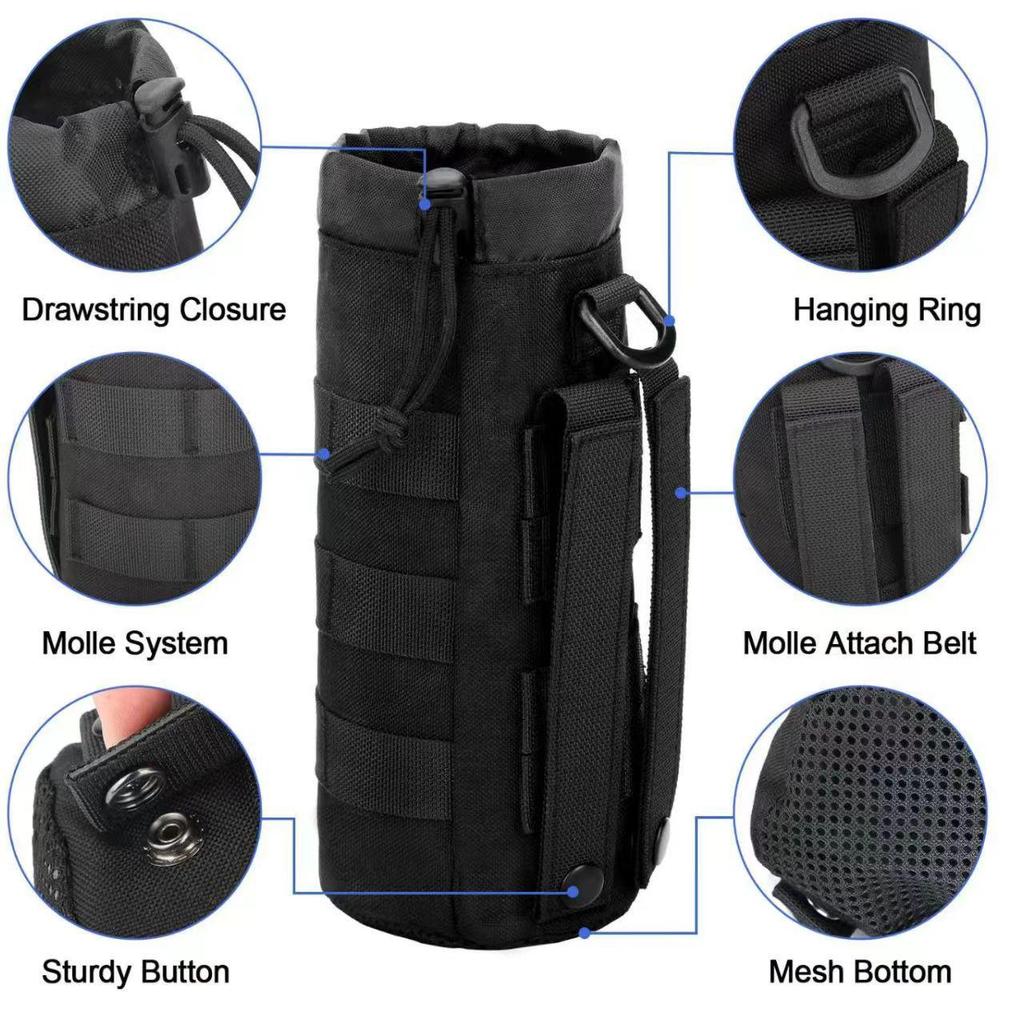 Tactical Outdoor Molle Water Bottle Pouch: Wear-Resistant, Insulated Sleeve & Handheld Waist Bag