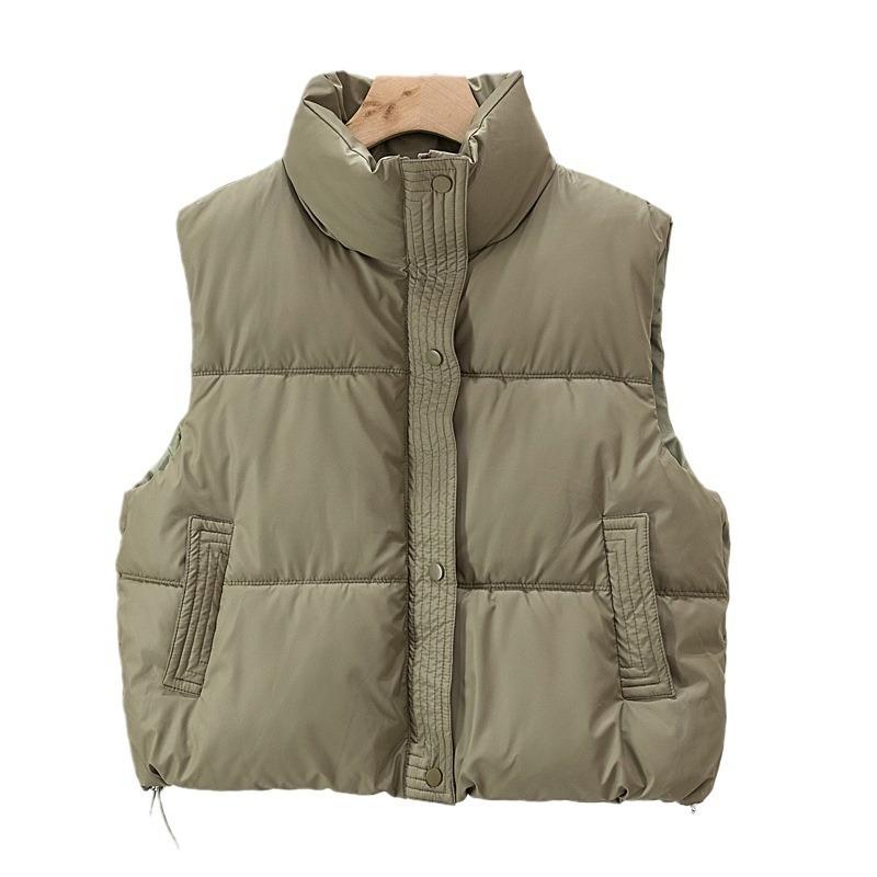 Down Cotton Vest for Women Short Small Fragrant Wind Sleeveless Cotton Vest Wearing Jacket Jacket Tide
