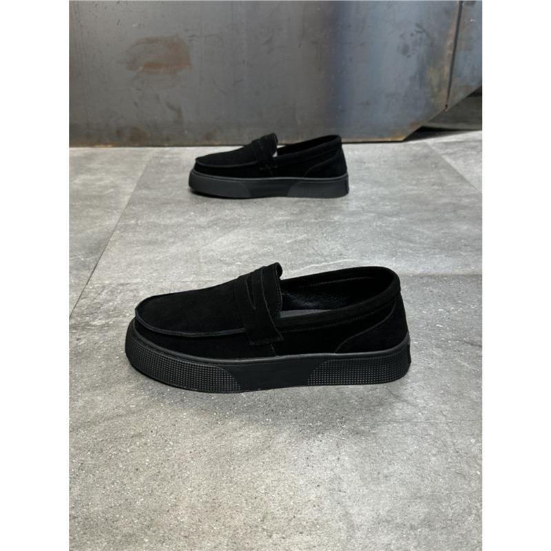 Men's Shoes, Spring and Autumn New Matte Leather One-pedal Versatile Thick-soled Men's Doudou Shoes Bc