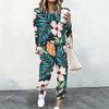 Women Soft Long Sleeve Shirt And High Waist Loose Pants Two Piece Outfit Suitable For Home And Daily Life