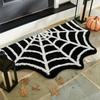 Halloween Spider Web Doormat - Non-Slip, Machine Washable, Polyester Fiber, Gothic Plush Area Rug for Bathroom