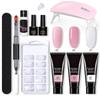 Nagelgel Set Gel Aufbau Nagel Set mit Verlängerungsgel Nagelverlängerungsformen Nagel Lampe Nagelfeile für Nagel Maniküre Anfänger Starter Set