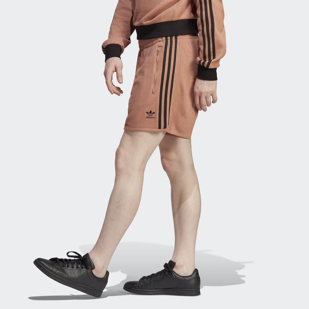 Adidas Originals Adicolor Classics Waffle Textured Stripe Shorts Men Shorts Coffee HS2082