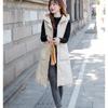 Women's Autumn and Winter Solid Color Hooded Loose Thickening Warm Sleeveless Vest Women's Jacket