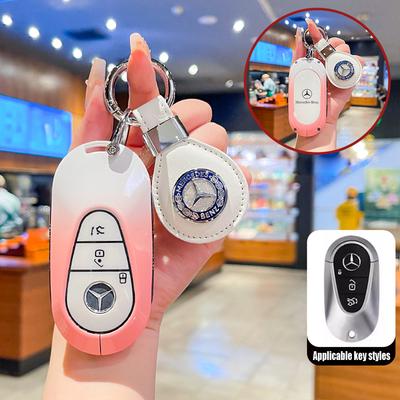 Alloy Car Key Cover Case Protection Shell Keychain For Mercedes Benz C S A Class W206 W223 S350 C260 C300 S400 S450 S480 S500