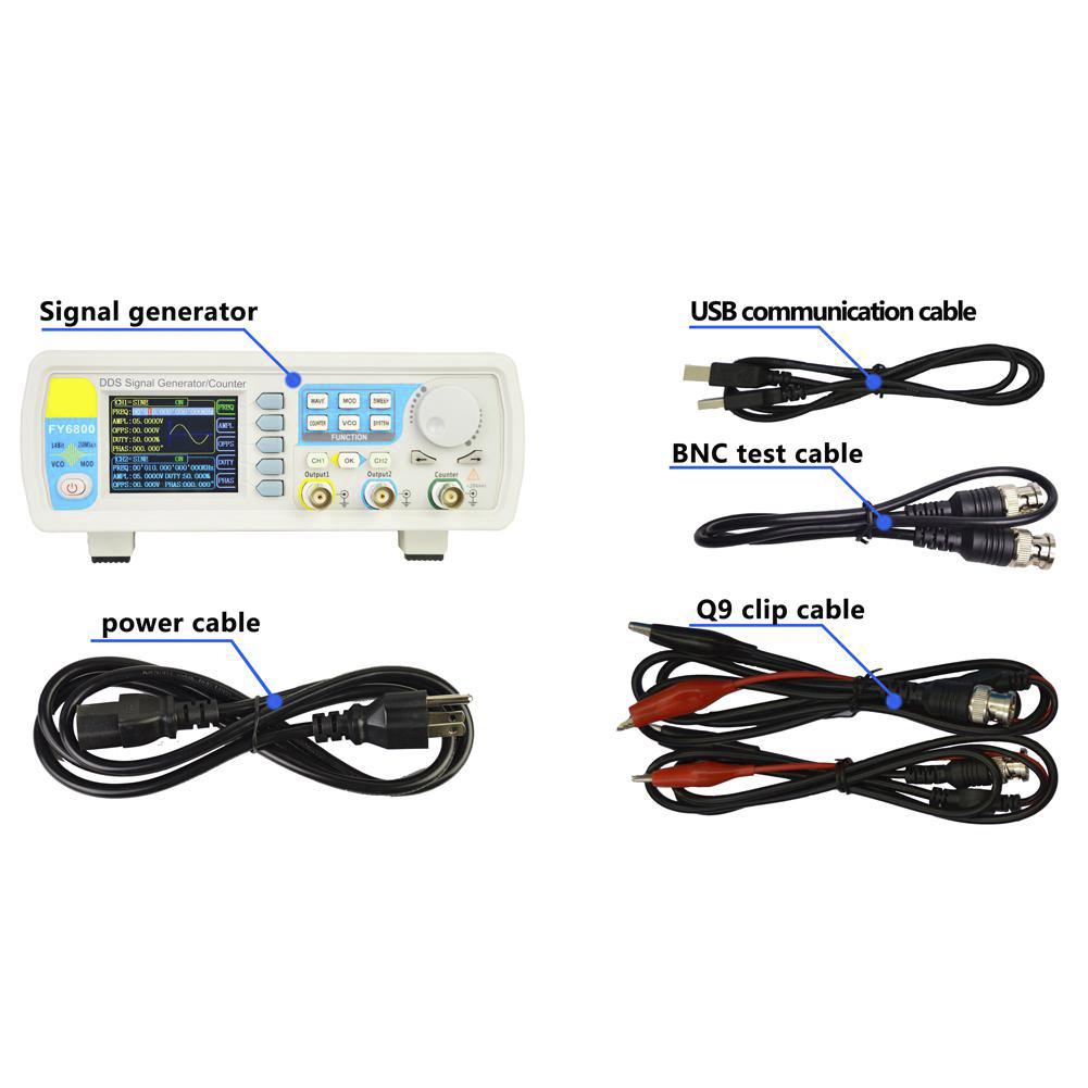 FY6800 Double Channel DDS Function Arbitrary Waveform Signal Generator(30MHz )