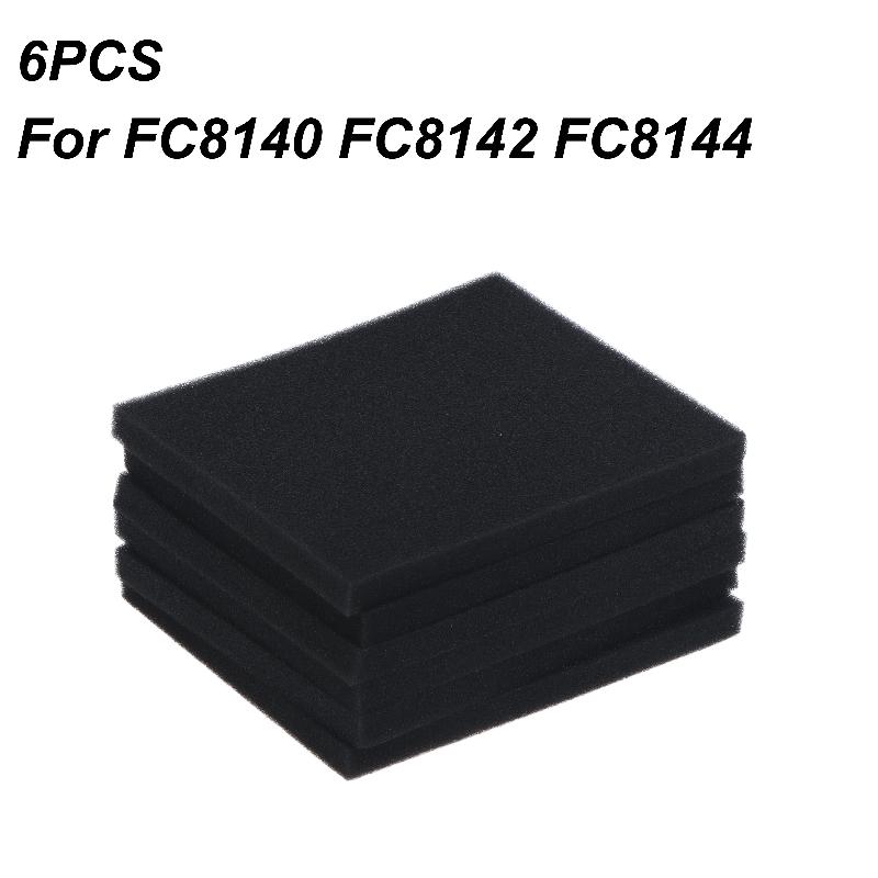 6 Stück 132x112x10mm Schwammwatte Ersatzfilter für FC8140 FC8142 FC8144 FC8148 Staubsauger