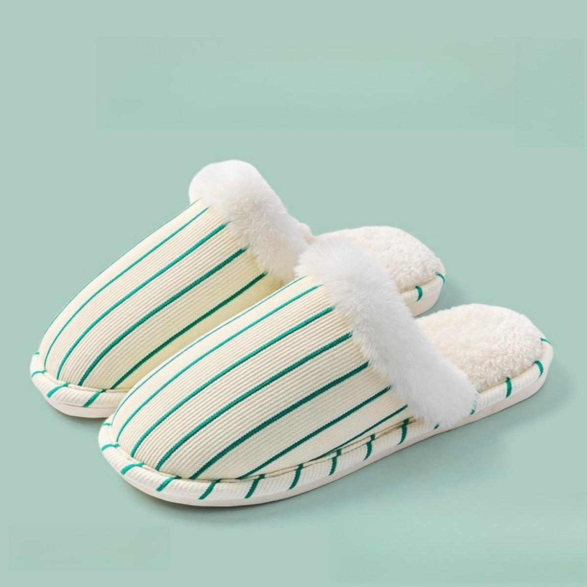 

Хлопковые тапочки для женщин Весной, Осенью и Зимой, Подходят для домашнего использования, Противоскользящие для пар, Теплые для зимы, Плюшевые тапочки для мужчин 36-37 зелёный