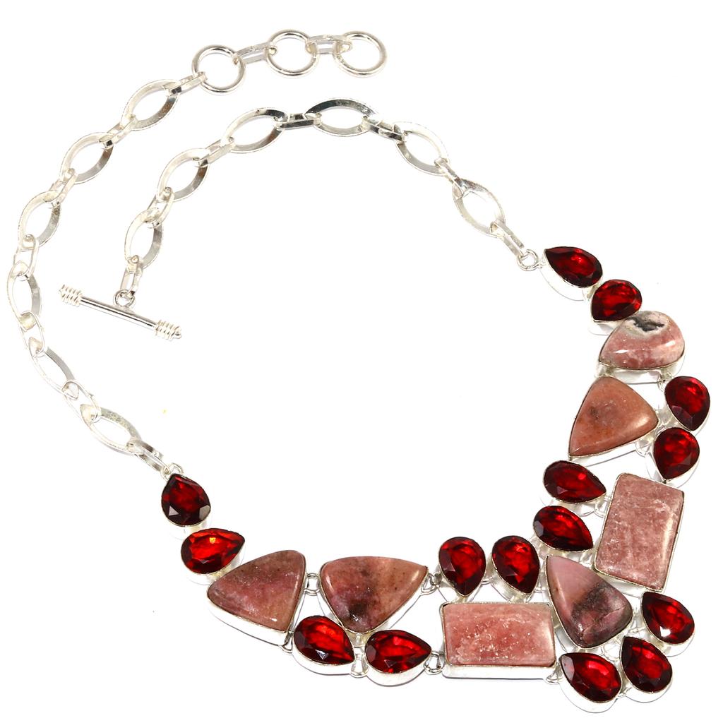 Rhodochrosorite Garnet Gemstone Jewelry Necklace 16-18''