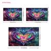 2D Psychedelic Neon Heart Backdrop Lotus Cosmic Photography Background