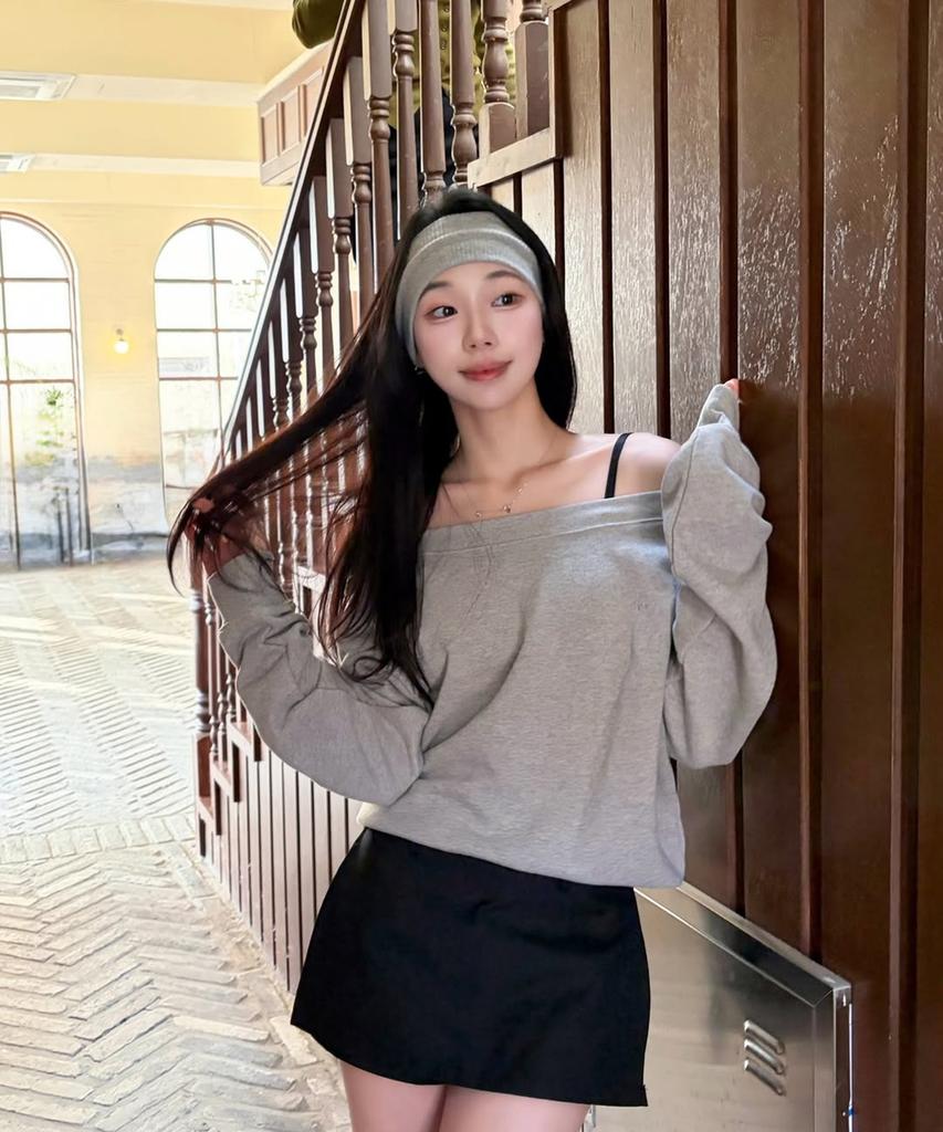 AHWE Off-Shoulder Sweatshirt_Misty Gray