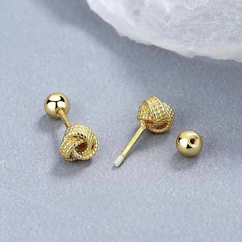 Mote Omsluttende Knute Ørestikker For Kvinner Utsøkte Pin Skruekule Søte Ørebrusk Studs Trend Enkelt Design Smykker Gave