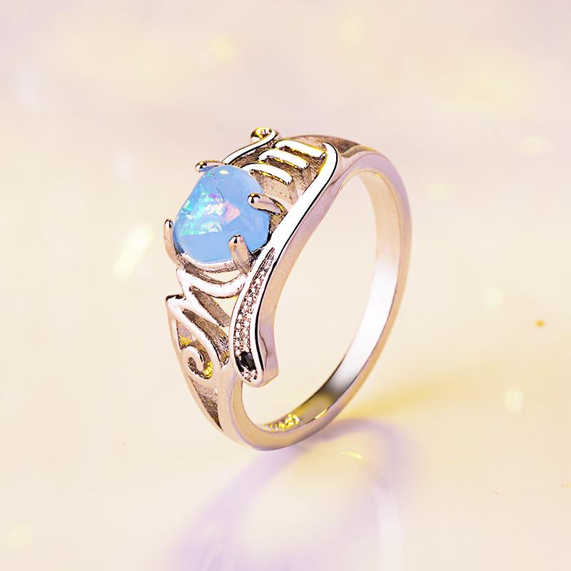 

Zhenrong Heart-Shaped Opal Ring for Mother s Day Size 7