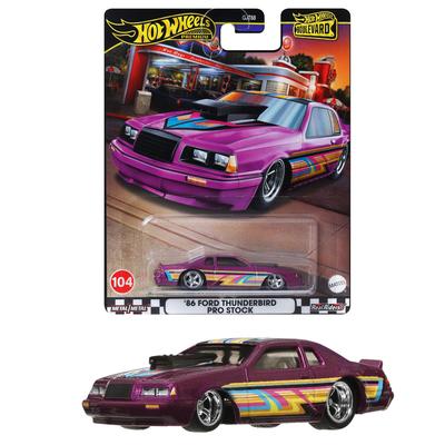 Hot Wheels Boulevard Ford Thunderbird Pro Stock Fahrzeug, Spielzeug-Miniauto, ab 3 Jahren, lila, HRT72 '86