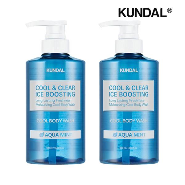 

KUNDAL Cool & Clear Ice Boosting Cool Body Wash Aqua Mint 500ml x2