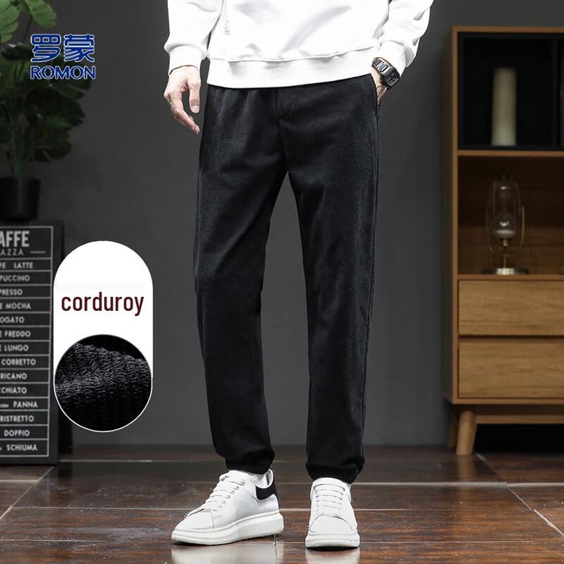 

Men s Corduroy Elastic Waist Casual Pants 3XL