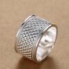 Xiaomi 925 Sterling Silber Ringe für Damen Herren Paar Minimalistisch Handgefertigt Einfach Breit Retro Ring Party Schmuck Geschenk Allergievorbeugend