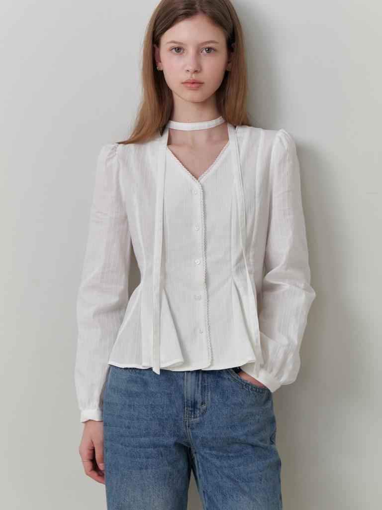 Liel Parfait V Blouse (White)