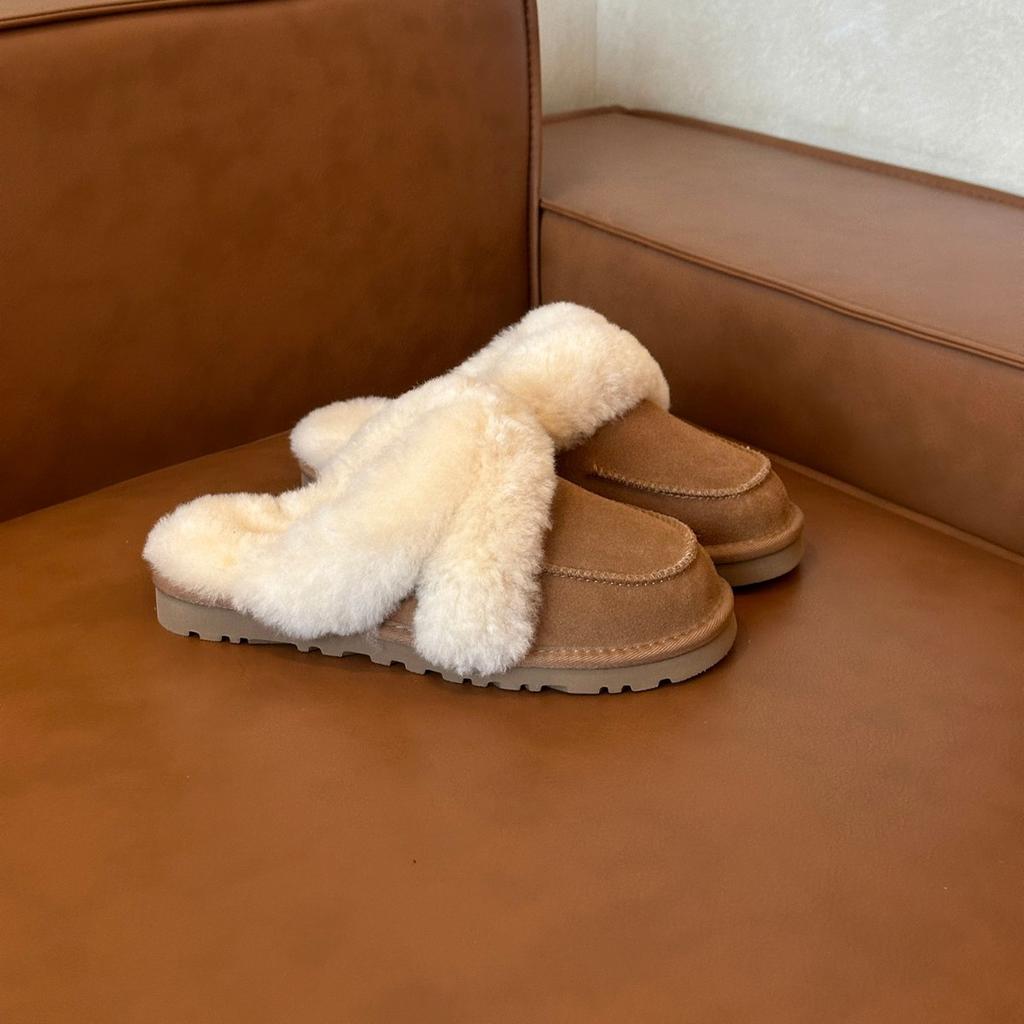 Blue Cabinet, Fluffy Slippers for Women's Outer Wear 2025 New Comfortable and Simple Casual Lazy Piled Cotton Slippers for Women