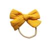 Gauze Bamboo Knotted Bowknot Baby Headbands Plain Color Cotton Muslin Newborn Hair Bows
