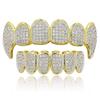 Hop Inset Zircon Teeth Fangs Brass Grillz Top Bottom As Body Jewelry