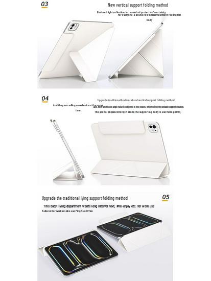 iPad Air 6 Magnetic Dual-Sided Clip Protective Case with 12.9-inch Y-Shaped Support