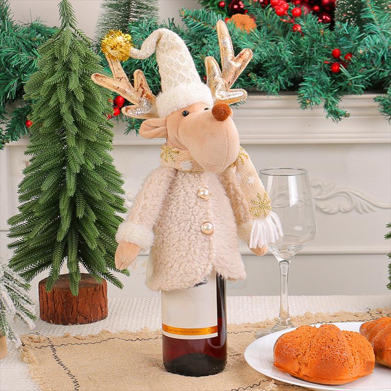 Christmas Wine Bottle Caps For Festive Decoration, Santa Claus Snowman Elk Christmas Wine Gift Bag, Christmas Wine Bottle Caps