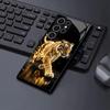 Golden Tiger Tempered Glass Phone Case Suitable for Samsung Galaxy S26 S25 S24 S23 S22 S20 FE/Ultra/Plus Anti Drop Back Cover