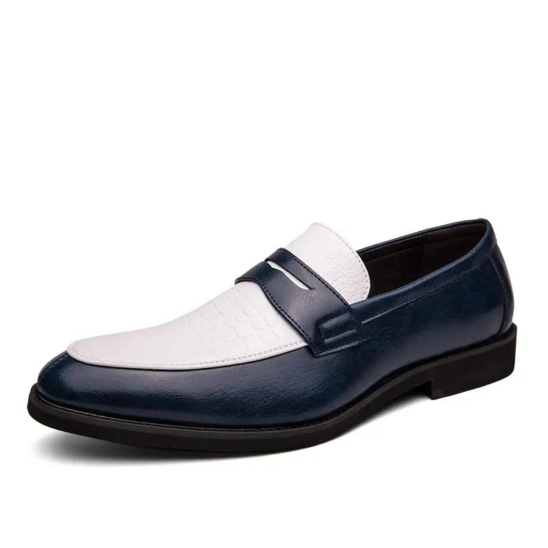 Plus Size 48 Luxury Brand Colorblock Loafers Men Slip On Classic Style Casual Leather Shoes Thick Sole High Quality Moccasin