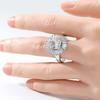 Luxury Inlaid White CZ Women's Ring Aesthetic CopperColor Geometry Daily Wear Party Jewelry Anniversary Gift
