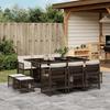 VidaXL Garden Dining Set with Cushions 11 Pcs, Table and Chairs with Foldable Backrest, Outdoor Furniture Patio 3210969