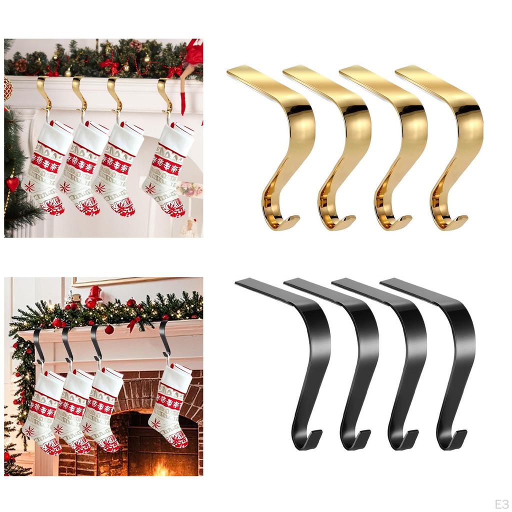 4 Pieces Christmas Stocking Holder Decorative Multi Uses Lightweight Party Supply Ornament Mantle