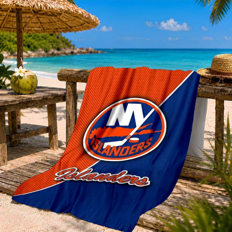 Islanders Hockey Pride Beach Towel Microfiber Beach Towel, Lightweight and Quick-Dry, for Summer Travel, Swimming Pool Fan Birthday Gift