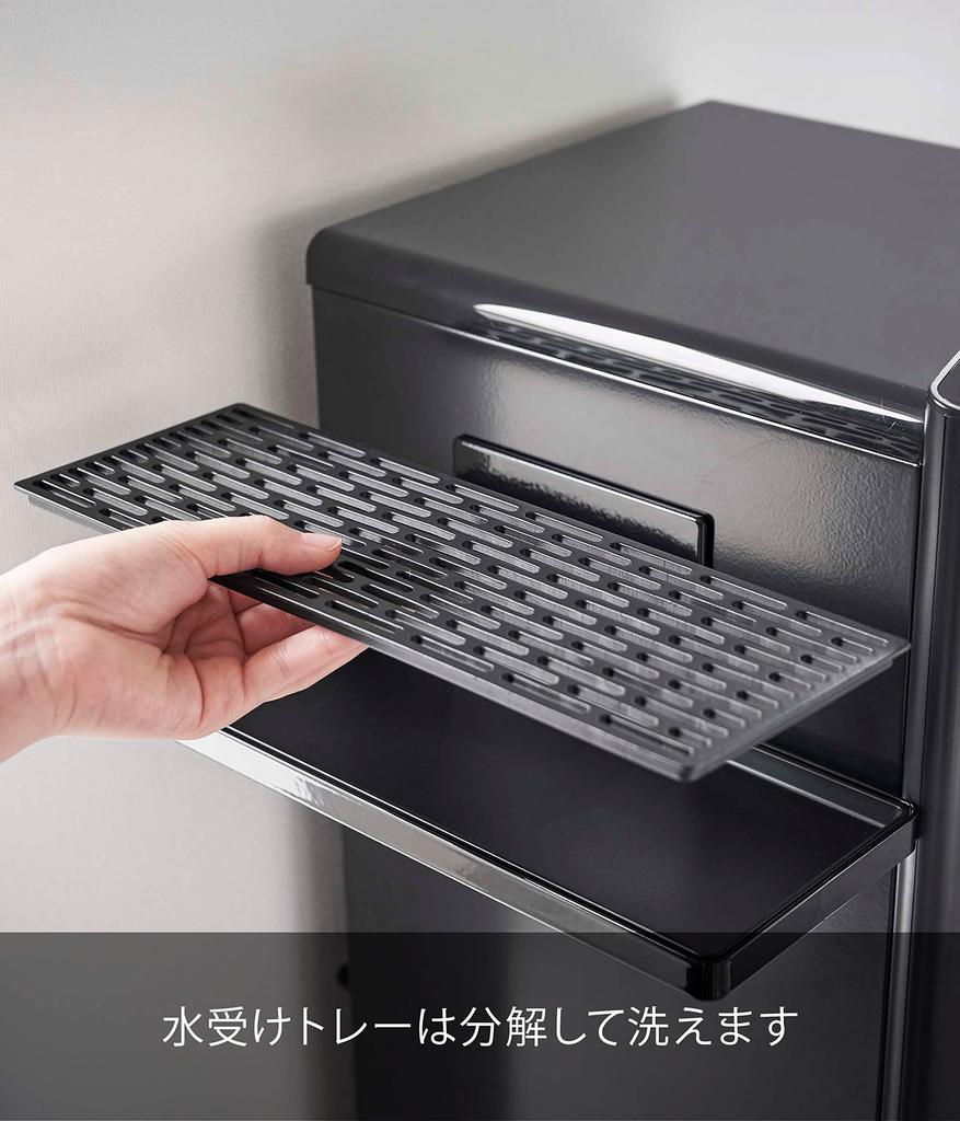 Yamazaki Tower Water Server Magnetic Glass x x Includes Water Disassembles for Easy Product 5998 Stand, Black, Approx. W31.7 D12.3 H20cm, Tray,
