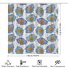 Bathroom Decor Shower Curtain With Blue Floral Print Modern Bath Accessories For Home Decoration White Waterproof Fabric