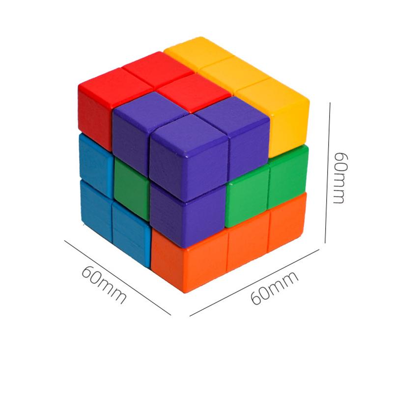 NEW 3D Wooden Soma Cube Toys Children Early Educational Building Block Montessori Puzzle Games Toys Brain Storm Game Sensory Toy