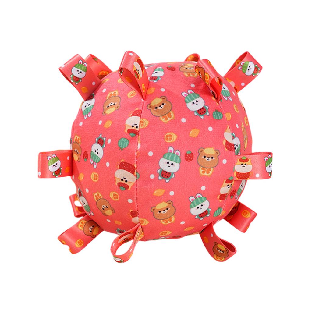 Squeaky Plush Dog Toy Ball With Bell Soft Chewable Interactive Puppy Toys for Small Medium Dogs Cute Animal Design 15cm