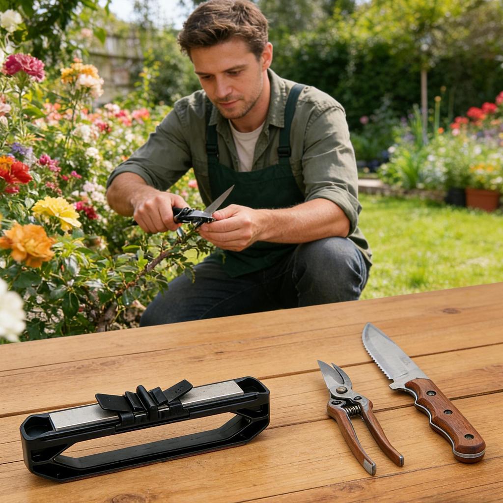 Handheld Knives Sharpener Angle Guided Outdoor Sharpening Supplies Manual Knives Sharpener Tool for Apartment Picnic Home Cooks