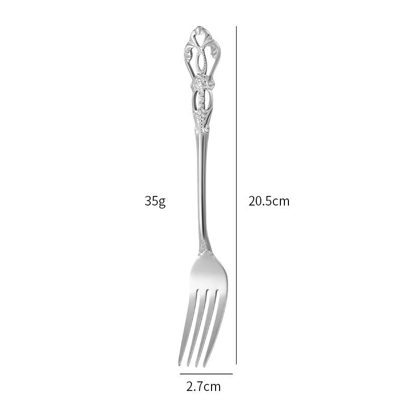 Elegant Stainless Steel Cutlery Set: Royal Court Embossed Steak Knife, Fork & Dessert Spoon for Western Cuisine
