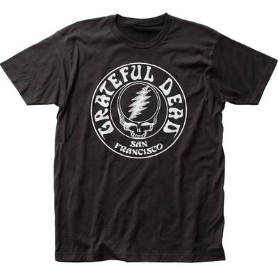 Grateful Dead Opaque Skull T Shirt Mens Women Rock Music Classic Band Tee Round Neck Short Sleeve Loose Tee Black S4XL