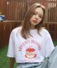 BONIEE Strawberry Cake Graphic Loose T-Shirt White