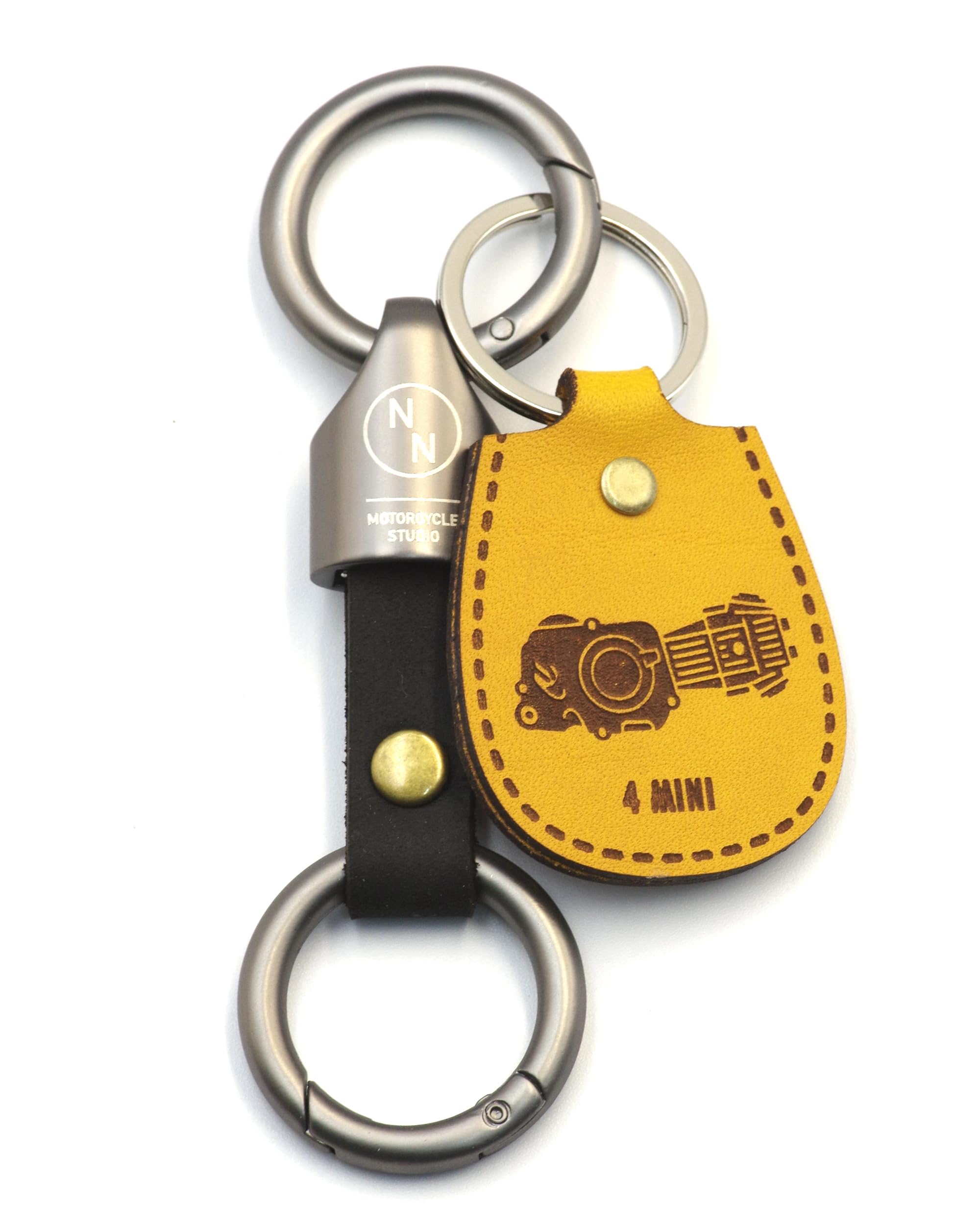 [NONINA] Брелок для ключей Натуральная кожа Итальянская кожа Кольцо-защелка коричневый