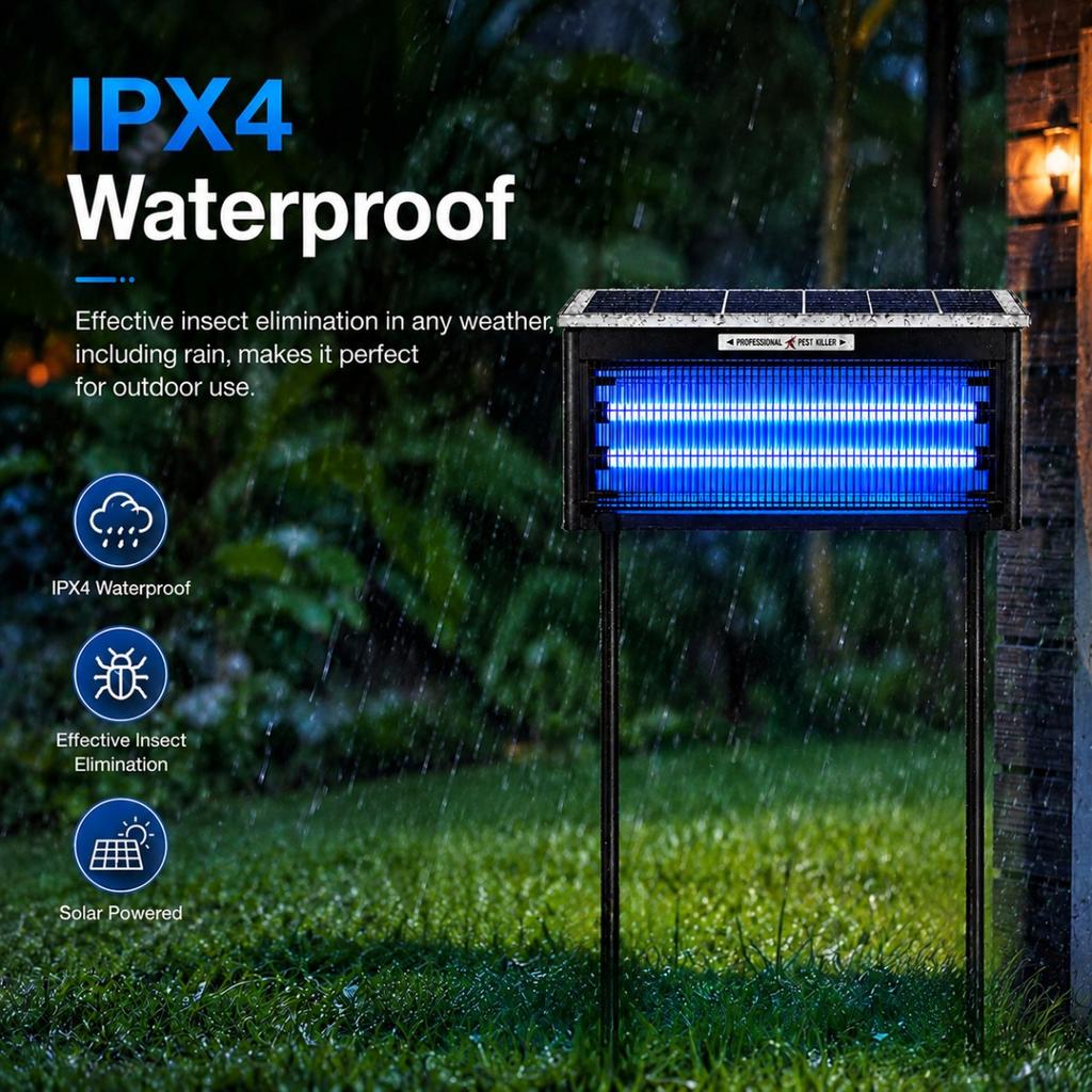 Solar Mosquito Killer Lamp Rechargeable Fly Insect Trap Powerful Waterproof Solar Bug Zapper for Patio Garden Backyard Camping