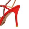 Women's Thin Heel 9.5cm High Heel Silk Satin Pointed Hollow Out Summer Shoes Rhinestone One-sided Belt Sandals