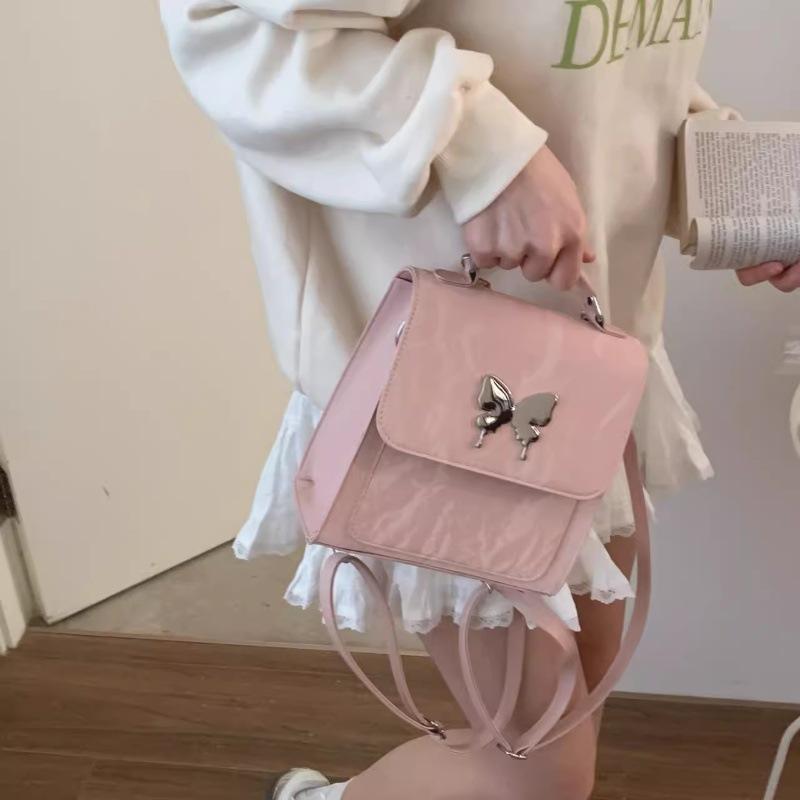 

Вместительный милый рюкзак с бантом женский 2025 новый корейская версия универсальный рюкзак с цепочкой студенческий школьный рюкзак для поездок