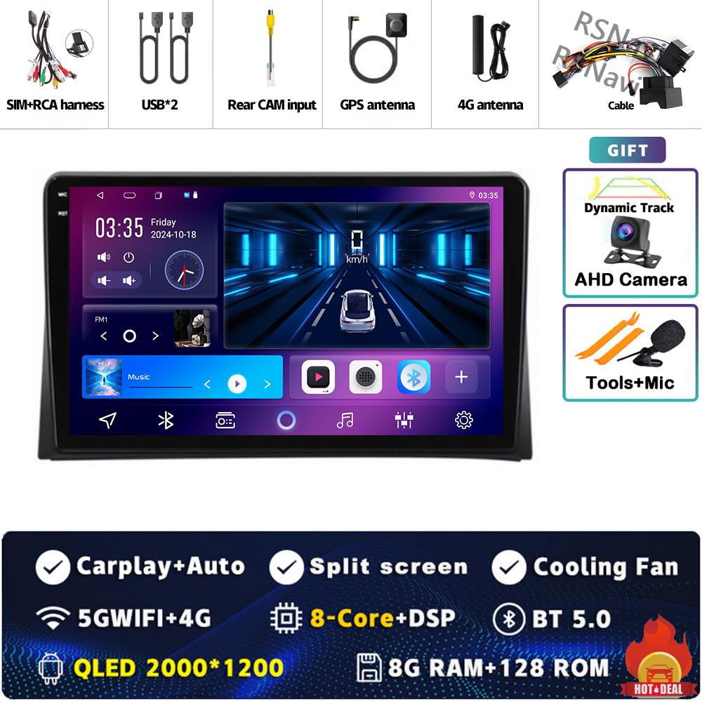 Android 14 Carplay Auto For Volkswagen Multivan T5 2003 - 2015 Car Radio Player Multimedia Stereo Navigation 2 DIN Head Unit BT