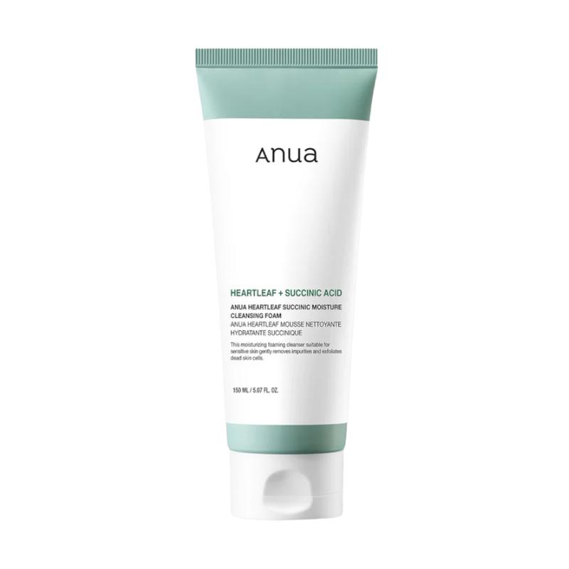 

Anua Heartleaf Succinic Moisture Cleansing Foam 150ml – Gentle Pore-Clearing & Hydrating Korean Facial Cleanser